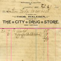 Free vintage clip art ledger account page invoice City Drug Store