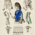 le moniteur de la mode, Victorian fashion plate, vintage clothing image, 1850 French ladies fashion, Edwardian clothes clipart