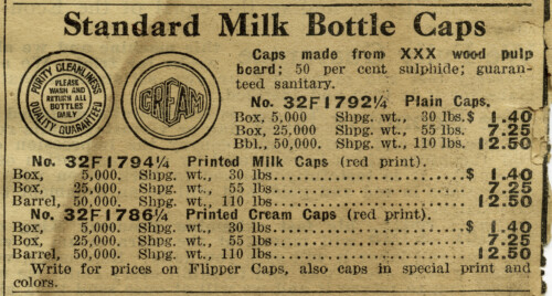 vintage milk clipart, milk bottle caps image, free black and white clip art, old fashioned dairy illustration, shabby catalogue ad