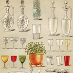 mrs beeton table glass, book of household management 1888, vintage kitchen clipart, antique dishes image, beeton cookbook page