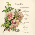 vintage roses clip art, old book page, ninth day poem, gems from holmes, pink roses image