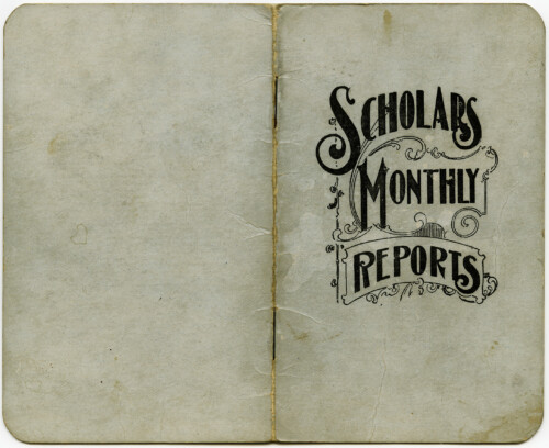 vintage report card, old school ephemera, scholars monthly reports, antique school papers, aged booklets digital download 