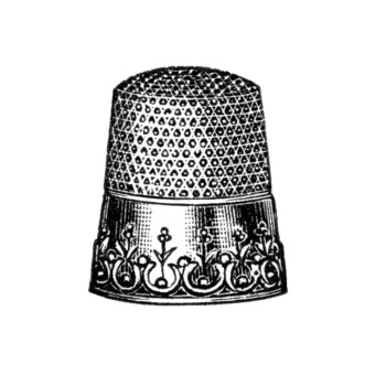 vintage sewing clipart, antique thimble image, black and white clip art, old fashioned thimble illustration, free digital graphics