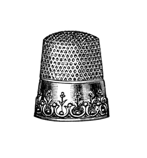 vintage sewing clipart, antique thimble image, black and white clip art, old fashioned thimble illustration, free digital graphics