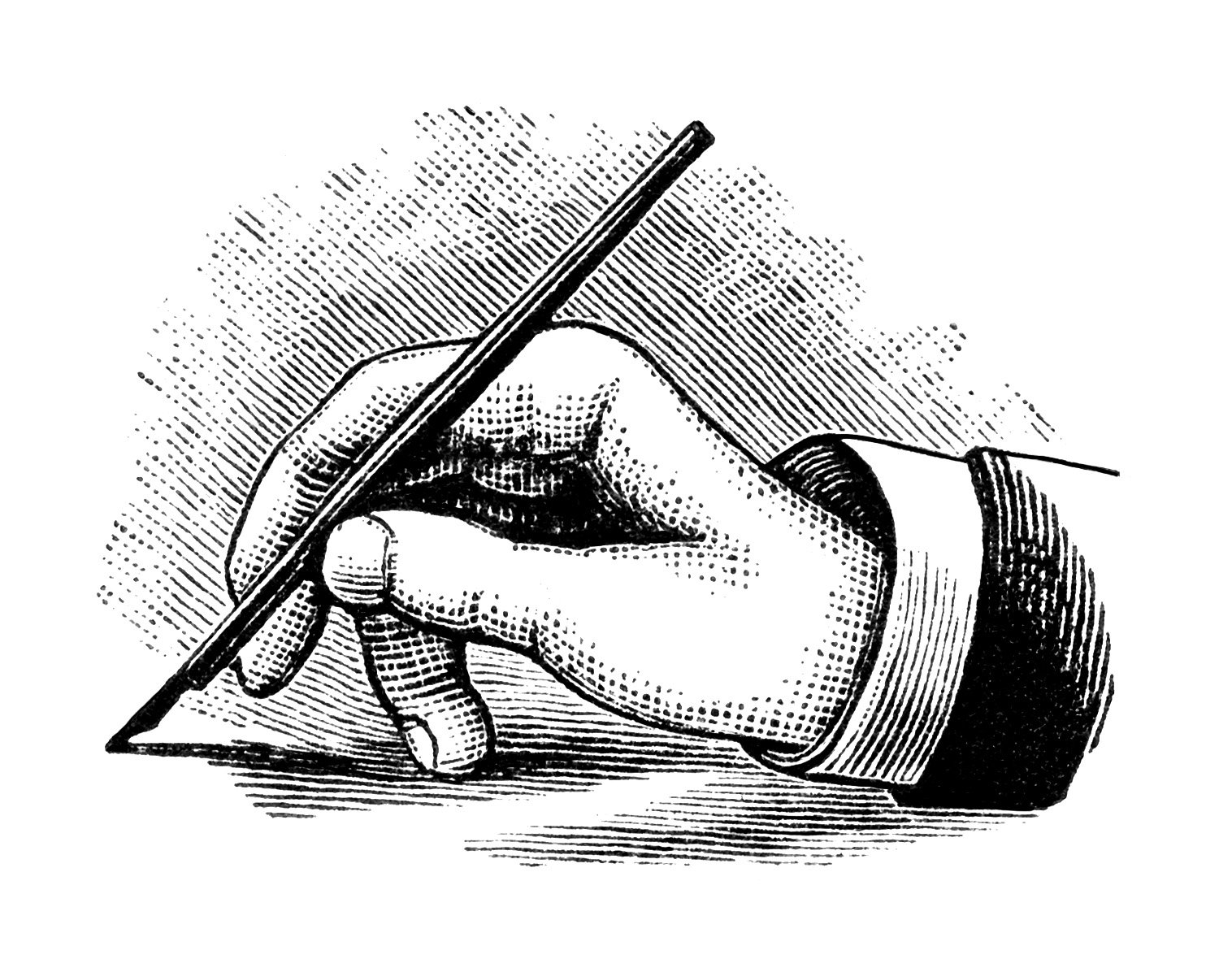 vintage hand writing with pen, black and white clipart, writing clip art, hand holding pen image, penmanship illustration