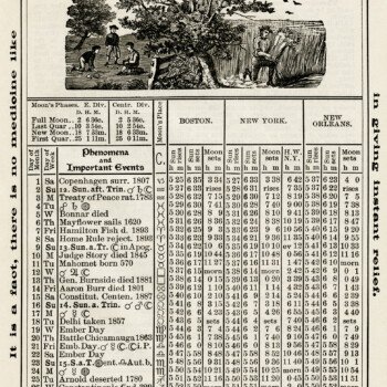 almanac september 1906, herricks almanac, old book page, vintage ephemera, free digital printable