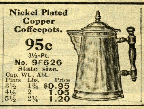 vintage coffee pot clipart, old fashioned coffee maker, black and white clip art, free digital graphics, antique catalog listing