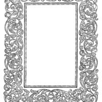 ornamental frame clip art, swirly vintage design, black and white clipart, fancy antique swirl, free digital download graphics