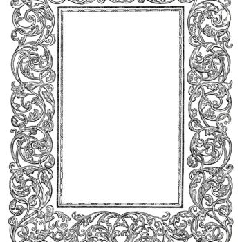 ornamental frame clip art, swirly vintage design, black and white clipart, fancy antique swirl, free digital download graphics