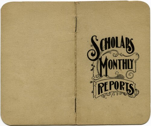 vintage report card, old school ephemera, scholars monthly reports, antique school papers, aged booklets digital download 