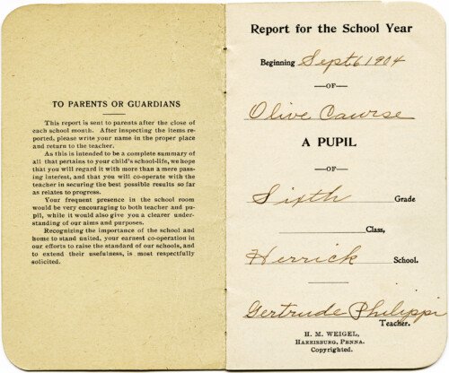 vintage school report card, old school paper, free digital ephemera graphics, antique school printable, teachers report clip art image