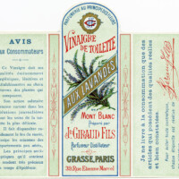 jn giraud fils, vintage French perfume label, vinaigre de toilette aux lavandes, antique perfume graphic, printable French ephemera