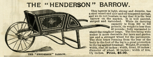 vintage garden clipart, old fashioned wheel barrow, henderson barrow image, free black and white clip art, antique wheelbarrow illustration