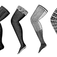 steampunk leg graphic, antique ladies hosiery illustration, Koch catalogue page, Victorian fashion image, vintage leg clip art, black and white clipart