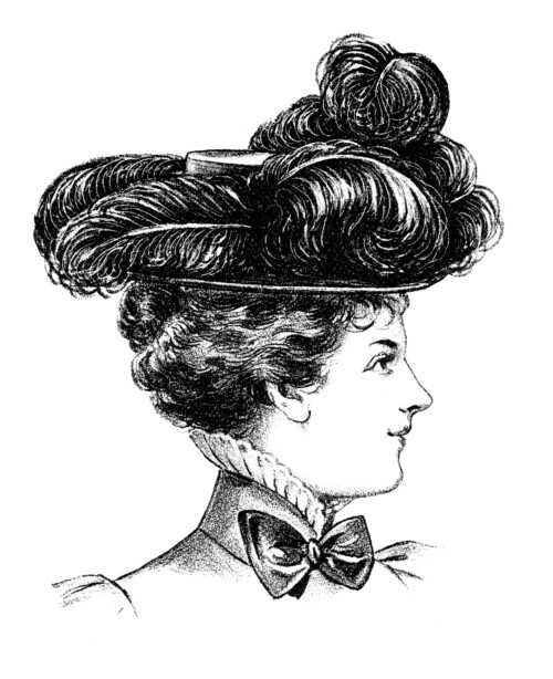 Victorian Ladies Felt Hat Clip Art - The Old Design Shop