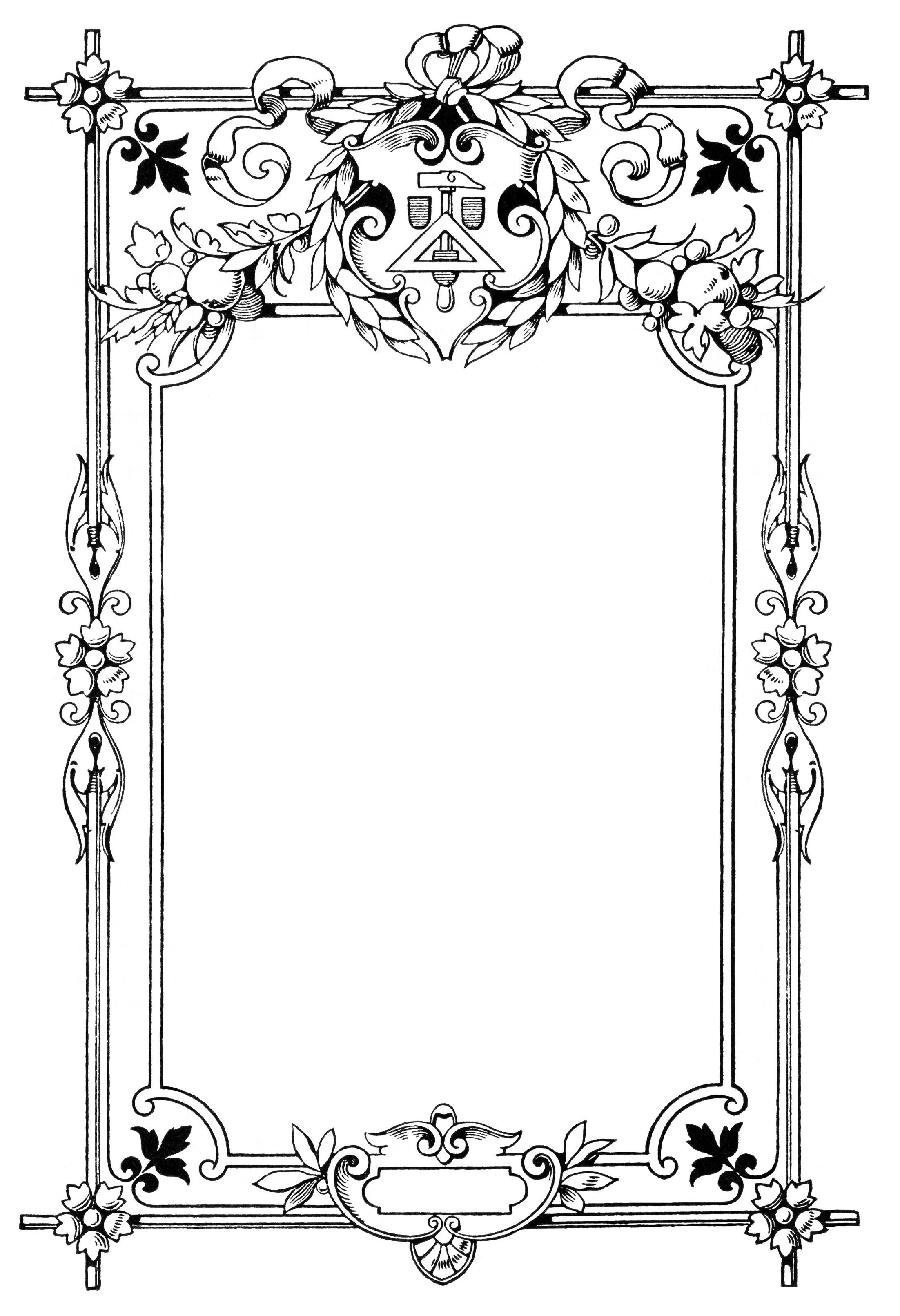 photo frame design black and white clipart