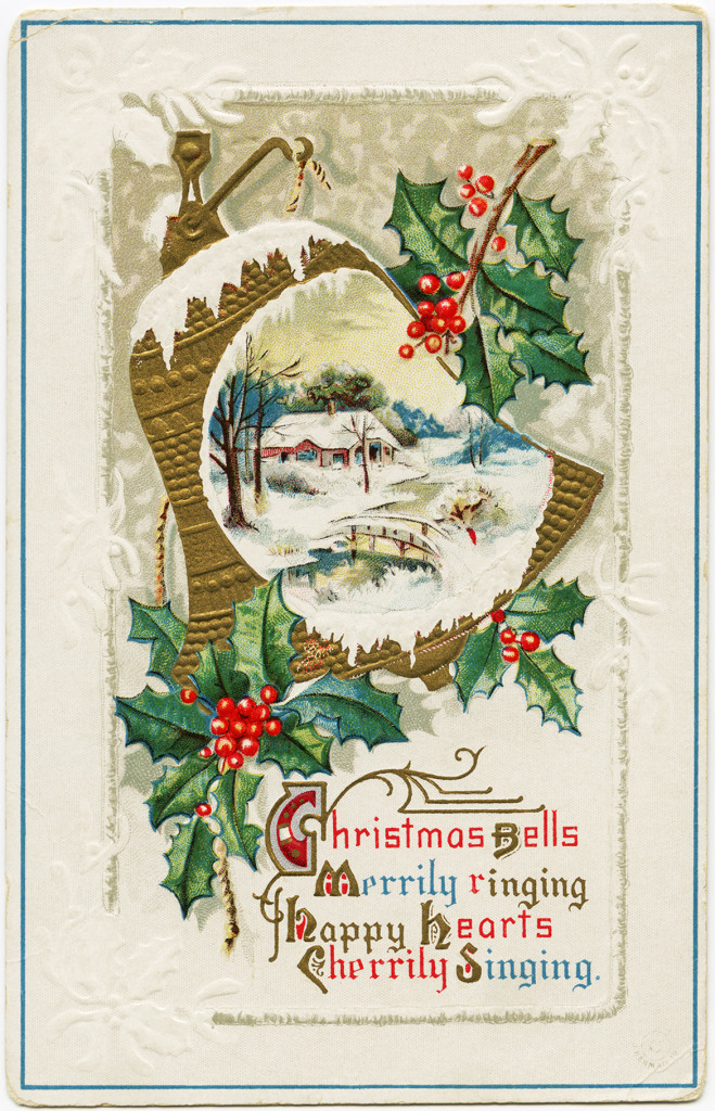 Christmas Bells Vintage Postcard ~ Free Graphic - The Old Design Shop