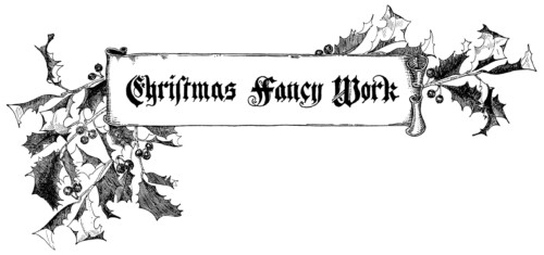 vintage frame clipart, black and white clip art, christmas frame illustration, holly berries scroll image