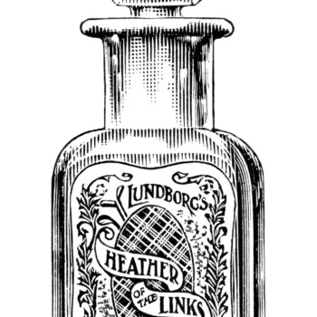 vintage perfume clipart, lundborg heather of the links, antique magazine ad, free black and white clip art, ladd coffin advertising