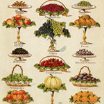 mrs beeton dessert, old cookbook page, vintage food clipart, book of household management, vintage printable fruit