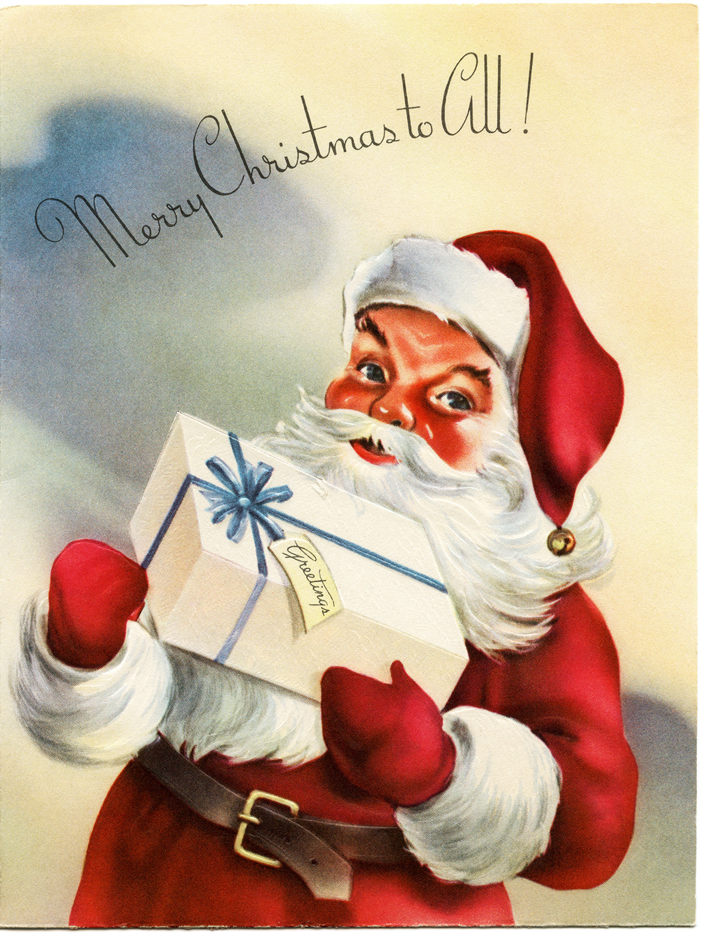 Vintage Santa Greeting Card Free Graphics The Old Design Shop