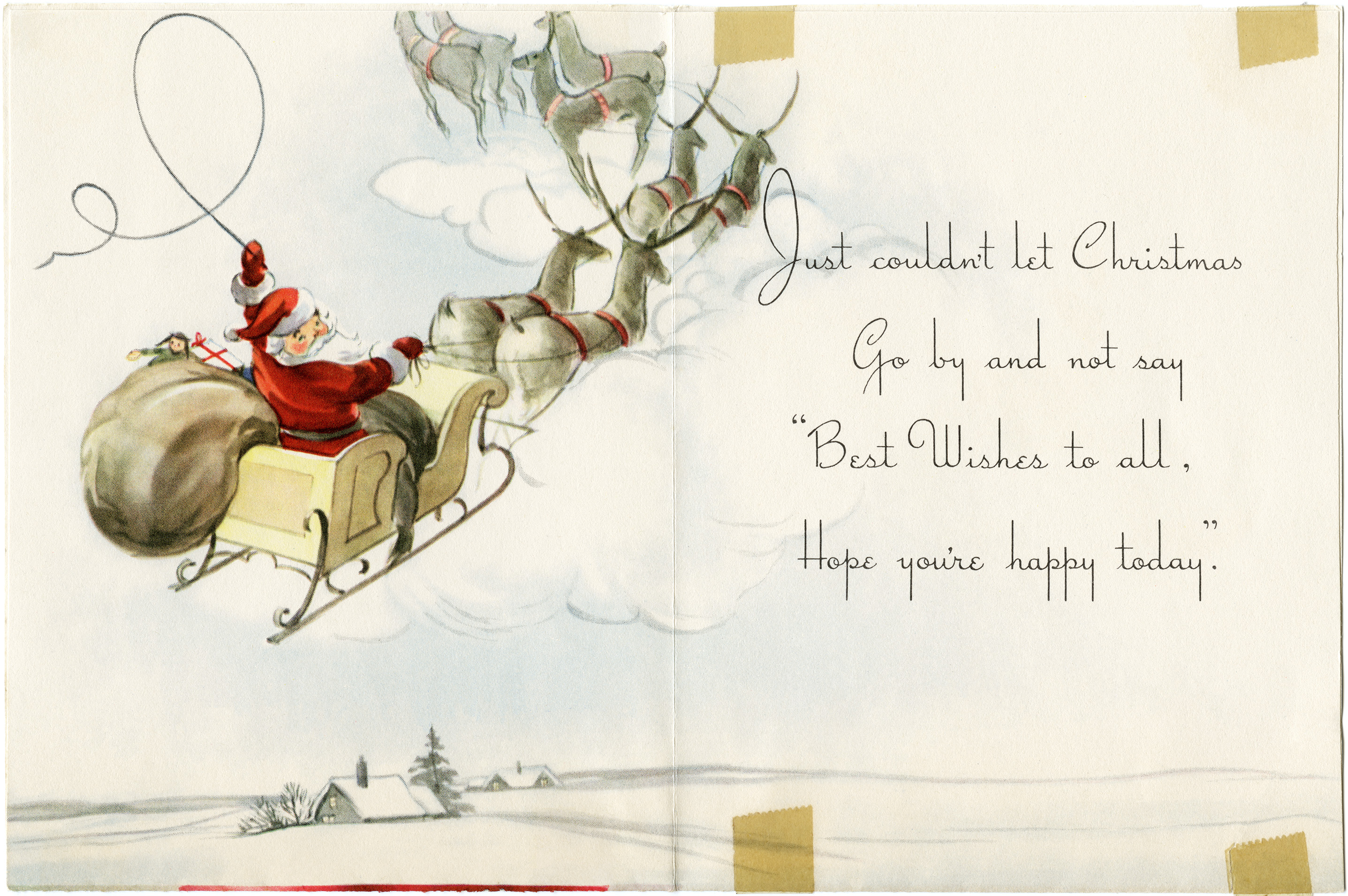 Vintage Santa Greeting Card ~ Free Graphics  Old Design 