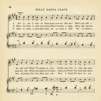 jolly santa claus free printable vintage sheet music