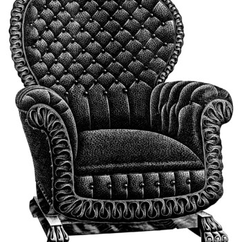 turkish rocker image, vintage chair clipart, free black and white clip art, antique catalogue page, old fashioned furniture illustration