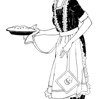 Woman Carrying Pie ~ Free Vintage Clip Art