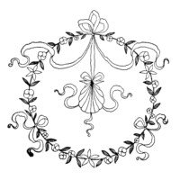 vintage embroidery design, free black and white clip art, antique swirly sketch, ornamental graphic, sewing clipart