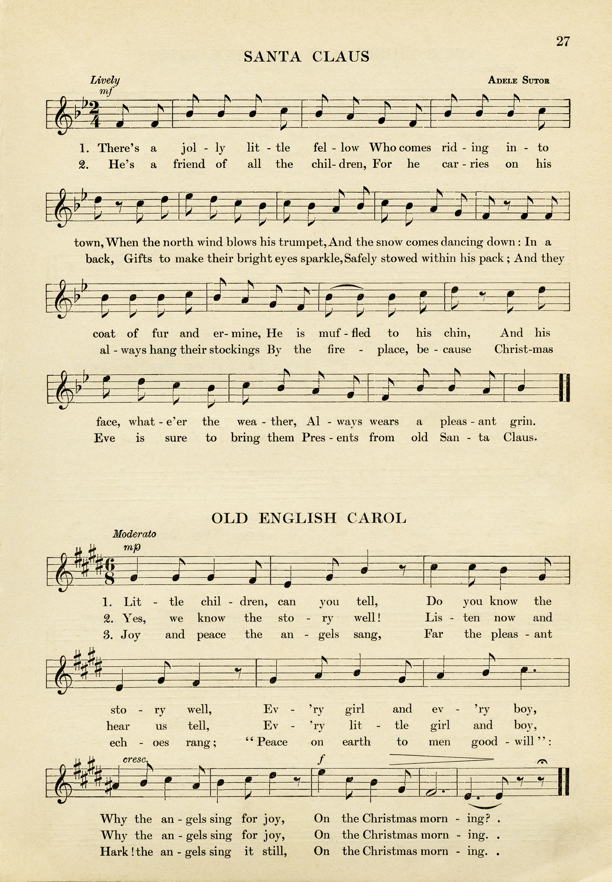 Vintage Christmas Sheet Music ~ Free Download  Old Design 