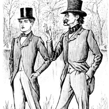 Victorian men free vintage clip art illustration