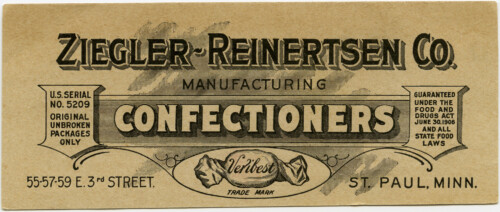 ziegler reinertsen co. vintage candy ephemera, victorian advertising card, old fashioned trade card, printable vintage graphic