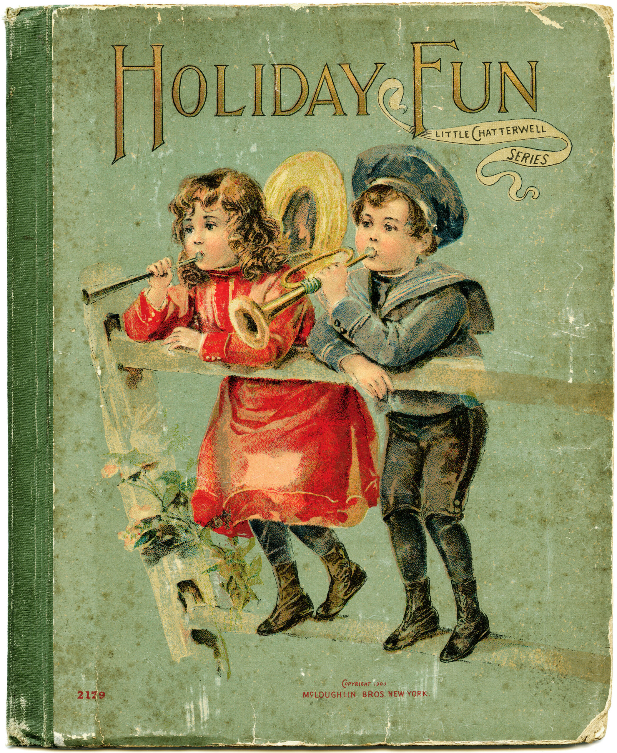 mcloughlin bros, shabby book page, vintage christmas graphic, old holiday book cover, printable children christmas image