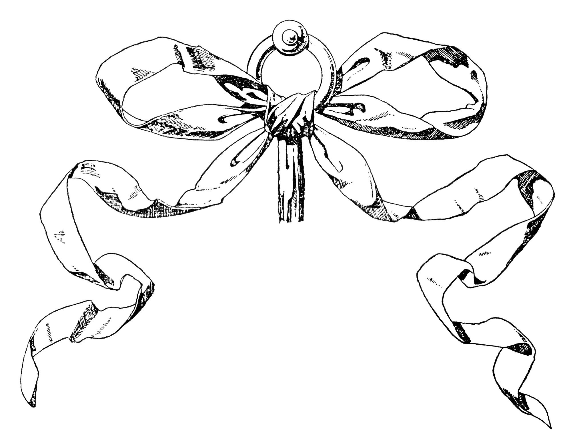 vintage bow clipart,black and white clip art,ornamental ribbon,handbook of ornament,franz meyer