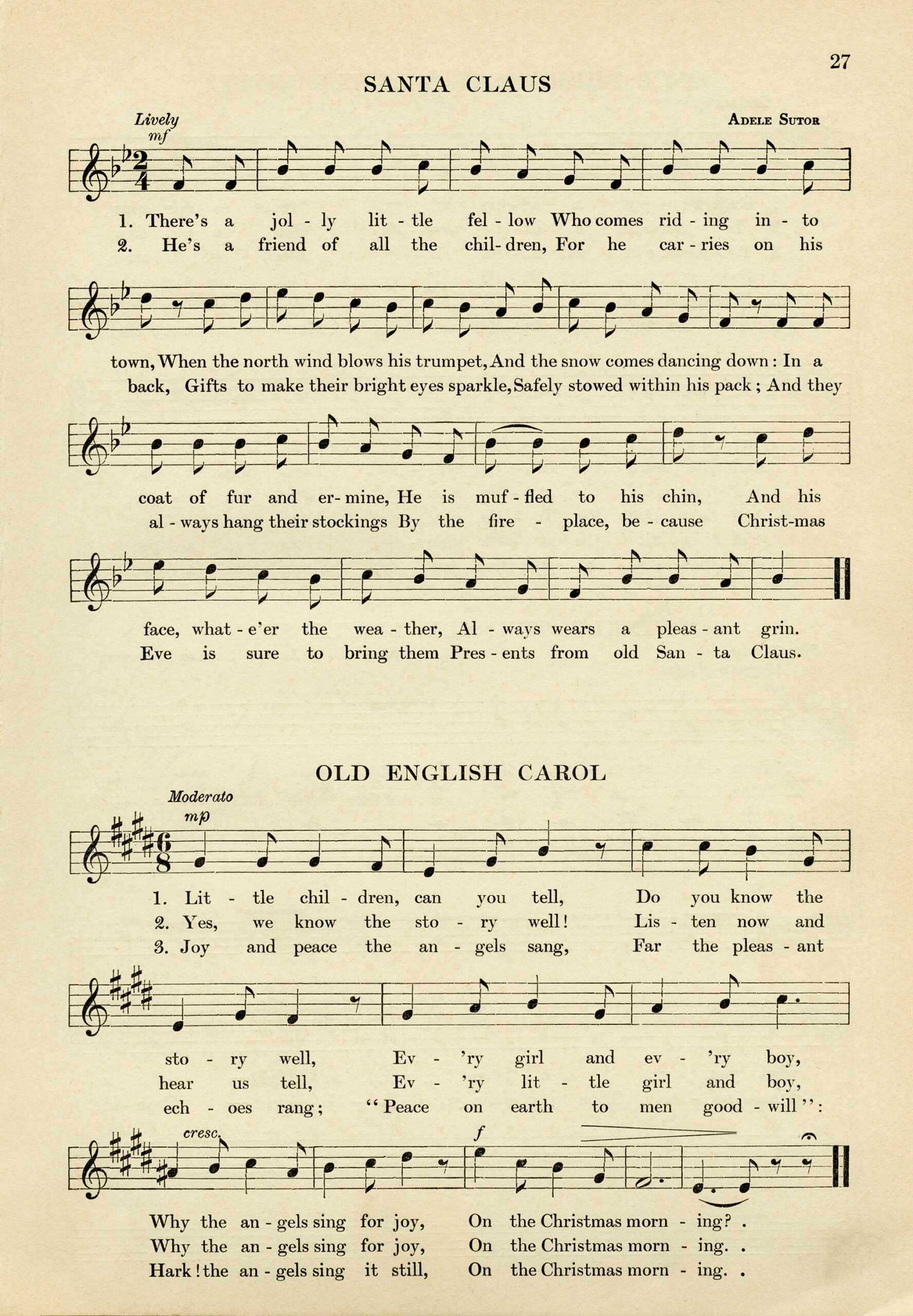 vintage sheet music, santa claus song, old fashioned christmas music, free music graphic, vintage printable song