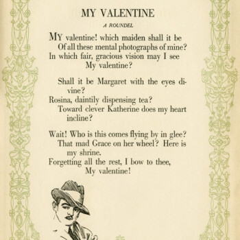 vintage poem, free poetry, harrison fisher, vintage valentine, antique valentine graphic