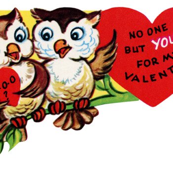 clipart valentine, free retro valentine, public domain valentine, owls clip art, vintage valentine