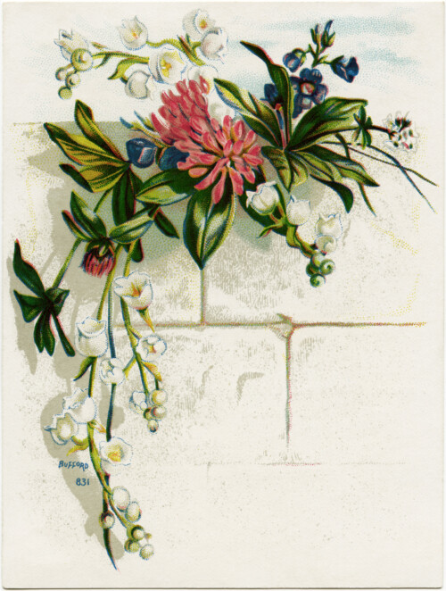 Victorian trade card, vintage advertising card, vintage ephemera, vintage flower clipart, free floral graphics, old fashioned card