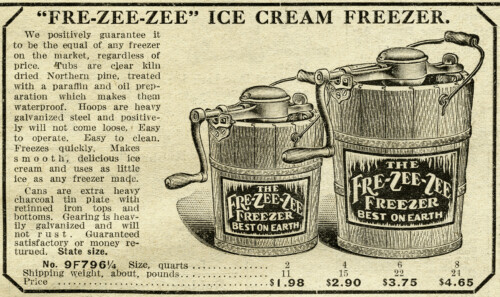 antique ice cream maker, old fashioned ice cream, black and white clipart, vintage advertising, vintage food clipart