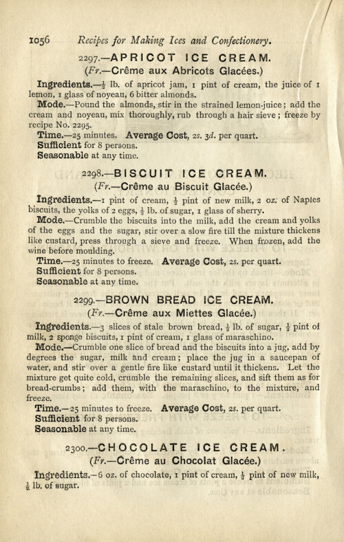 homemade ice cream recipe, vintage ice cream, Mrs Beeton, shabby cookbook page, old fashioned ice cream, free vintage ephemera