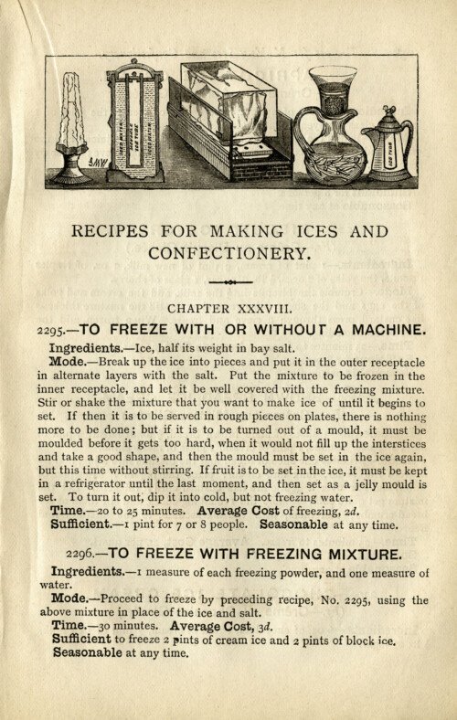 homemade ice cream recipe, vintage ice cream, Mrs Beeton, shabby cookbook page, old fashioned ice cream, free vintage ephemera