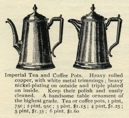 vintage tea pot clip art, coffee pot illustration, old catalogue ad, black and white graphics, vintage kitchen printable