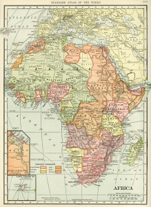 C S Hammond map of Africa, antique historical map, history geography Africa, vintage map printable, old map free graphics