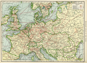 antique map, vintage map image, central Europe map old, history geography Europe, vintage ephemera printable