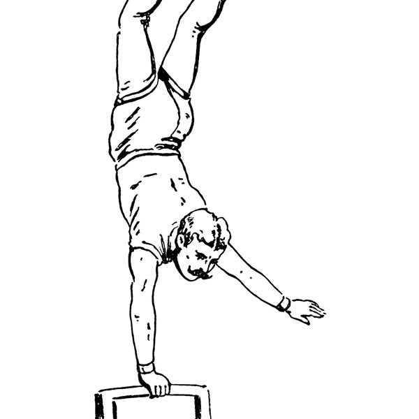 circus acrobat free vintage clip art illustration