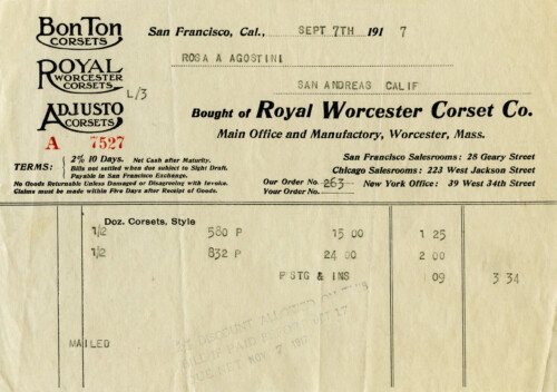 vintage receipt, vintage ephemera free, old invoice digital download, Victorian corset paper, royal worcester corset co