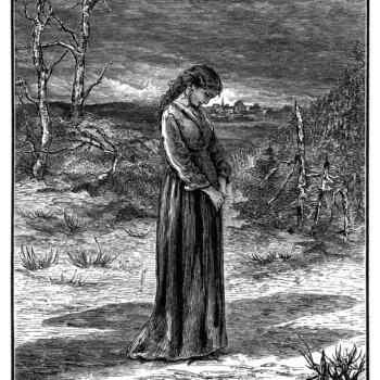 nearer my God to thee, vintage clip art religious, woman bowing head, humble woman clipart, black and white graphics