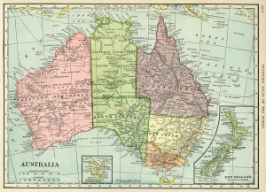 C. S. Hammond map, antique map, history geography Australia, old map free graphics, vintage map Australia New Zealand