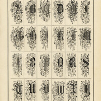 Victorian alphabet graphics, ornamental alpha, fancy monogram, old book page, vintage letters printable